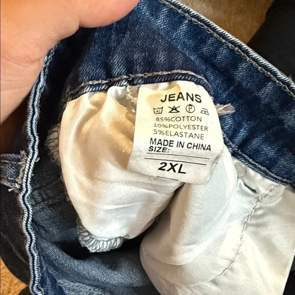 Stretchy Blue Distressed Jean Shorts - Picture 4 of 4